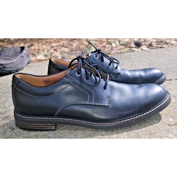 Mens Black Business Casual Black Leather Semi- Dress Shoes Clarks Brogue US 11 main image 15
